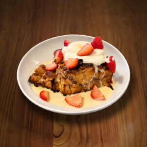 WHITE CHOCOLATE PECAN BREAD PUDDING
